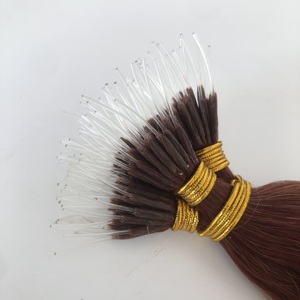 Extensioni per <span class=keywords><strong>Capelli</strong></span> Nano Ring in Vero Capello Europeo Vergine, Ondulato, Colore Mogano Caldo, Lunghezza 10-26 Pollici, Lunga Durata, Senza Grovigli - Vendita Calda - Product Image 1