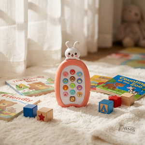 Jouet musical pour téléphone en plastique en forme de lapin mignon, touches de piano lumineuses, jeu éducatif d'imitation, téléphone alimenté par piles pour bébés et tout-petits - Product Image 5