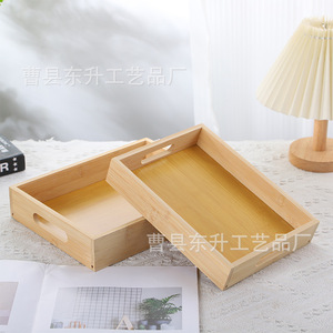 Plateau à pain en bois rectangulaire, plateau de service en bois massif pour la maison, la cuisine, le rangement de la vaisselle à thé, style simple, petite et grande taille - Product Image 3