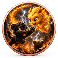 Pièce de monnaie double face 1 oz en cuivre pur 999, motif Bête Épicée de Combat, en relief 3D, colorée UV, effet proof-like, pour spectacle ultime, artisanat métallique artistique