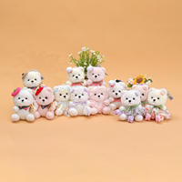 Porte-clés en peluche ours mignon multi-styles, mini pendentif ours en peluche moelleux, breloque de sac en peluche douce, décoration de sac à dos, cadeau