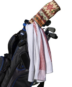 Bán Buôn 100% Cotton Terry In Sọc Jacquard Golf Khăn Biểu Tượng Tùy Chỉnh Màu Đen Trắng Bông Tour Du Lịch Caddy Khăn - Product Image 3
