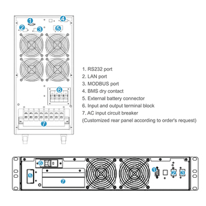 Đôi chuyển đổi tinh khiết Sine Wave 6KVA 5KW 220V uninterruptible cung cấp điện up trên đường dây với pin bên ngoài - Product Image 2