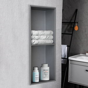 Niche de <span class=keywords><strong>Douche</strong></span> Murale Moderne en Acier Inoxydable à Double Étage, Installation Sans Carrelage Requise, <span class=keywords><strong>Rangement</strong></span> de Salle de Bain - Product Image 4