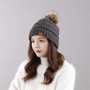 Multi-color Women's Winter Beanie <strong>Hat</strong> with Pom Pom, Cable Knit Slouchy Skull Cap, Warm Soft Elastic Knitted <strong>Hats</strong> - Product Image 2