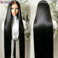 Perruques en cheveux indiens bruts ultra-lisses, vente en gros, perruques en cheveux humains avec dentelle frontale, perruques sans colle pour femmes noires