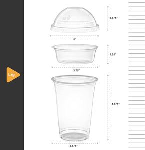 Vasos Desechables para Llevar, Libres de BPA, Ecológicos, Reciclables, de 8oz, 9oz, 10oz, 12oz, 20oz, 24oz, 16oz, Vasos de Plástico PET Transparentes con Tapas, Impresión Personalizada - Product Image 4