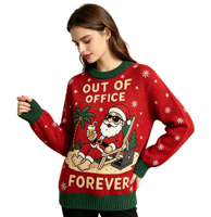 Pull de Noël moche personnalisé 2026 pour couple, tricoté, unisexe, idéal pour les fêtes