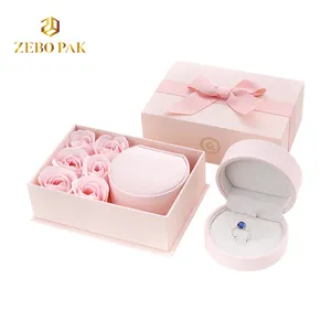 自定义名称标志粉红色女孩介绍豪华珠宝包装套装礼品盒，珠宝包装盒
