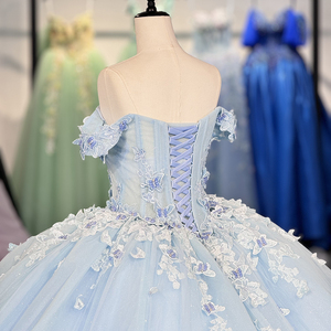 Jancember 6771 Modern Off Shoulder Pearls <b>Butterfly</b> Quinceanera Dresses for Girls - Product Image 6