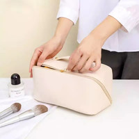 Trousse de toilette de voyage étanche avec logo personnalisé trousse de maquillage grande capacité en cuir PU