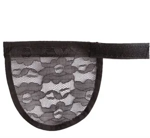 private label Black Brown Beige Custom Cap For Women Ponytails Maker Large Velcro Ponytail Maker Base Caps Lace Net