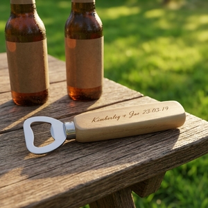 Wholesale Custom Wooden Beer Bottle Opener with Laser Logo - <strong>Bar</strong> <strong>Tool</strong> &amp; Wedding Party Favors - Product Image 3