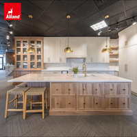 Organiseurs de tiroirs sur mesure Alland Brands Slim Shaker Oak avec portes en verre transparent pour armoires de cuisine, maison, villa, intérieur