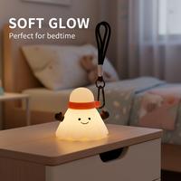 Porte-clés Veilleuse LED Moderne et Mignonne pour Enfants, Portable, Rechargeable, Alimenté par Batterie Type-C, en Silicone, Lumière Blanche Chaude