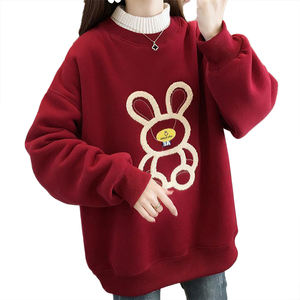 <b>Retro</b> Fleece Lined Thickened <b>Sweatshirt</b> For Women 2026 Winter New Arrival Autumn Winter Loose Versatile Fashion Crew Neck Top - Product Image 6