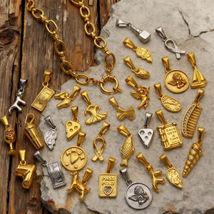 Abalorio de barco de vela DIY personalizado de acero inoxidable chapado en oro de 18K, taza de café de Coral, pasaporte, Ángel, amuleto de Amor para collar, pulsera - Product Image 2