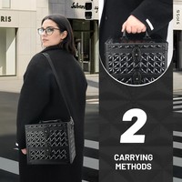 Étui à maquillage en aluminium résistant à l'eau, durable, avec miroir LED, séparateurs réglables, porte-pinceaux, étui cosmétique professionnel