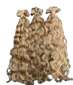 Extensions de cheveux doublement étirés 13A russes européens de qualité exportée Trame de génie ondulée et style crépus Meilleur prix Cheveux humains en vrac - Product Image 3