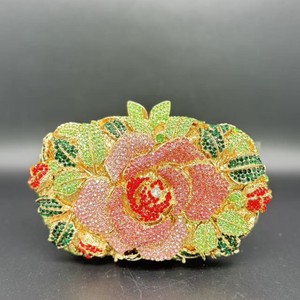 Bolso de Mano Tipo Clutch Nuevo con Diseño de Pavo Real, Abertura Abierta, Incrustaciones de Diamantes, Cierre Magnético de Aleación, Bolso de Noche de Lujo para Cena, Fiesta de Graduación, Boda - Product Image 4