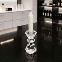 Support de bougie en cristal K9 de luxe fait main à facettes, haute clarté, décoration de table, ornement de Pâques pour la maison, marque Jingxiao