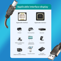 Cable Repetidor USB 2.0 Activo DFX de 10 m, Cable de Impresora de Alta Velocidad Tipo A a B de Cobre Estañado Premium para Escáner, Máquina CNC
