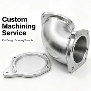Tuyau coudé d'admission d'échappement de moteur automobile en aluminium de précision, usiné CNC 5 axes, pour fonderie de précision, avec montage à bride - Product Image 1