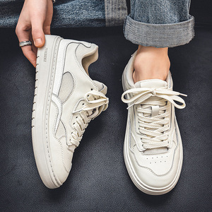 Zapatos de Hombre, Estilo Vintage, Clásicos, Blancos, Deportivos, Casuales, con Suela Gruesa, Retro, Sin Cordones, Transpirables, a la Moda - Product Image 1