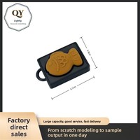 Accessoires pour porte-clés, porte-clés en forme de poisson, design de dessin animé mignon, cadeau créatif unisexe, 1 pièce, mini porte-clés en forme de poisson imprimé en 3D