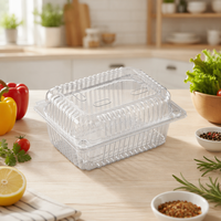 Boîte d'emballage alimentaire en PET haute transparence 160x120x75MM avec trous de ventilation respirants pour sandwichs, salades, pâtisseries, fruits