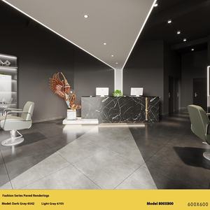 Modern Simples Sala de estar interior Ladrilhos 600X600 & 800X800 Cinza Cimento Matte Antique Non-Slip para Uso Interior - Product Image 3