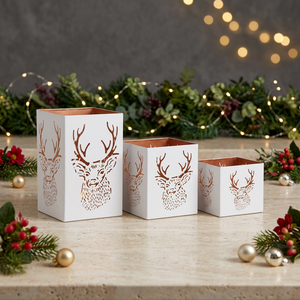 Wholesale Latest <b>Christmas</b> Decorations Metal Votive Candle Holders <b>with</b> Deer Cutout Design for Home - Product Image 4