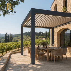 Pérgola Eléctrica Inteligente RKOVE RK-C3 4*5m, Techo de Láminas de Aluminio Motorizado, Iluminación LED Integrada, Control por Aplicación, Sensor de Lluvia, Personalizable - Product Image 1