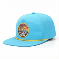 Casquette Snapback Unisexe en Nylon avec Cordon, Logo Brodé Vintage, 5 Panneaux, Non Structurée, Personnalisable OEM, Vente en Gros