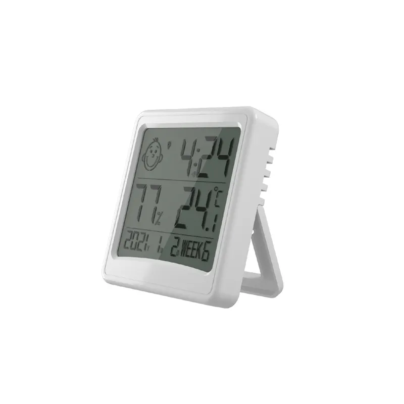Higrômetro eletrônico digital, medidor de temperatura e umidade digital lcd monitoramento da estação meteorológica alarme relógio termômetro higrômetro