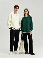 Sweat à capuche décontracté tendance de style américain ; Sweat à capuche unisexe ample et uni, personnalisable avec des motifs et des logos