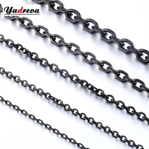 Chaîne en acier inoxydable noire tendance, différentes longueurs, bijoux pour hommes et femmes, colliers - Product Image 1