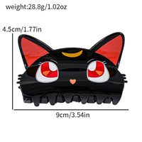 AITONG Anime Sailor Moon Luna Pinzas para el pelo de gato, bonitas pinzas acrílicas de tiburón, accesorios para el cabello
