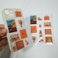 Autocollants Téléphone 3D Populaires Impression Personnalisée Résine Époxy Doming Découpe Kiss Cut pour Coque de Téléphone