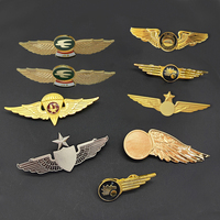 Badge d'aile d'aviation en métal 3D moulé sur mesure, épinglette de pilote, souvenir d'école de vol, épingles émaillées pour cadeau aérien