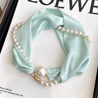 Nouveau chandail mince de perle d'acier inoxydable de couleur solide de conception coréenne collier à boucle magnétique à la mode d'écharpe pendentif de perle de diamant