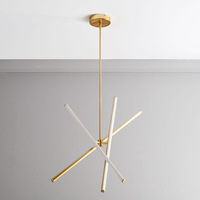 Suspension d'intérieur moderne de luxe, design géométrique créatif en acrylique et métal, hauteur réglable, pour chambre et salon, style artistique