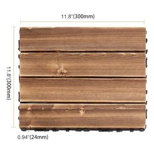 SHENGCHENG - Baldosas de Madera para Terraza, Fáciles de Instalar, para Interiores y Exteriores, Carbonizadas, Enclavables - Product Image 2