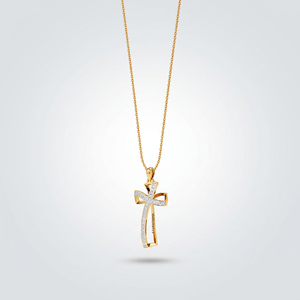 Pendentif Croix Diamantée de Créateur en Or 10K 14K 18K et Argent Sterling 925 935 pour Femme - Product Image 1