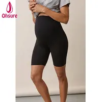 Soft Sport Yoga Shorts mit hoher Taille Plus Size Fit Belly Stretchy Pregnant Pants Atmungsaktive Umstands hose