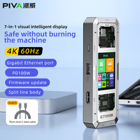 Base de Conexión USB-C 7 en 1 PIVA G71 con Pantalla Digital, Hub Tipo-C para iPad/Teléfono Móvil, Puerto de Audio de 3.5mm, 1 Año de Garantía