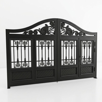 Portail battant automatique en aluminium, thermolaqué, durable, style européen, pour entrée de villa et cour