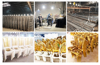 Chaises Chiavari modernes de haute qualité en gros, empilables, portables, en aluminium, avec cadre entier doré, pour usage commercial et événements