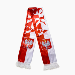 وشاح مشجعي كرة القدم بالجملة مطبوع عليه شعار المنتخب الوطني والنادي، وشاح مخملي من جانب واحد مع شرابة - Product Image 2