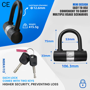 Cadenas de porte en gros d'usine, mini-cadenas en U, vente chaude, 2 clés, petit cadenas de vélo en U pour enfant - Product Image 3